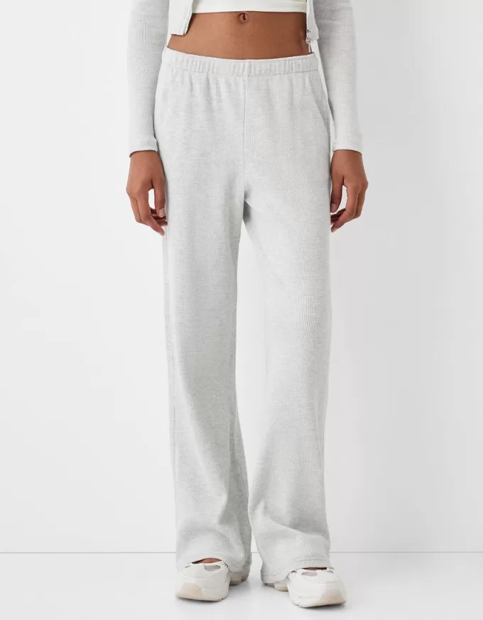 Pantaloni cu textura waffle
