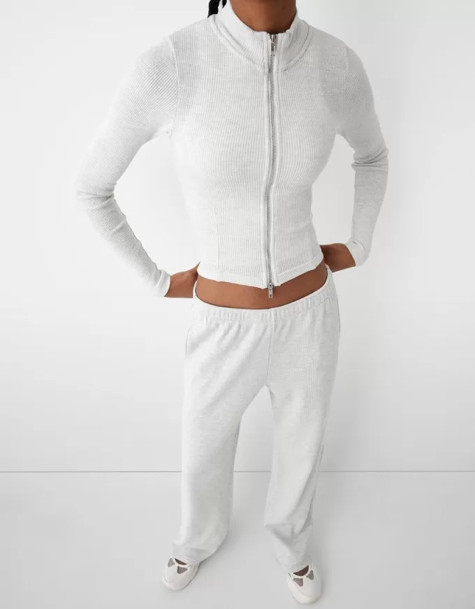 Pantaloni cu textura waffle
