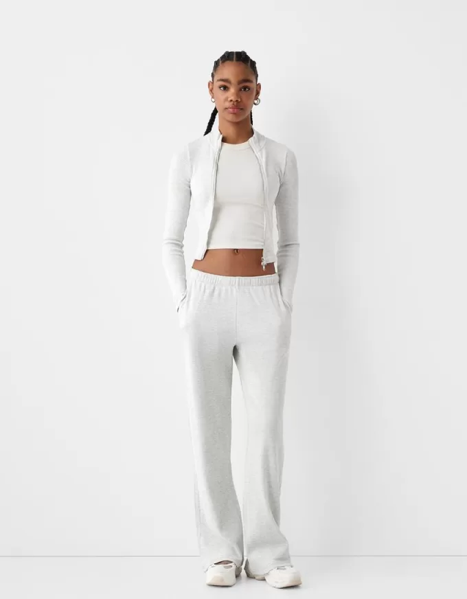 Pantaloni cu textura waffle