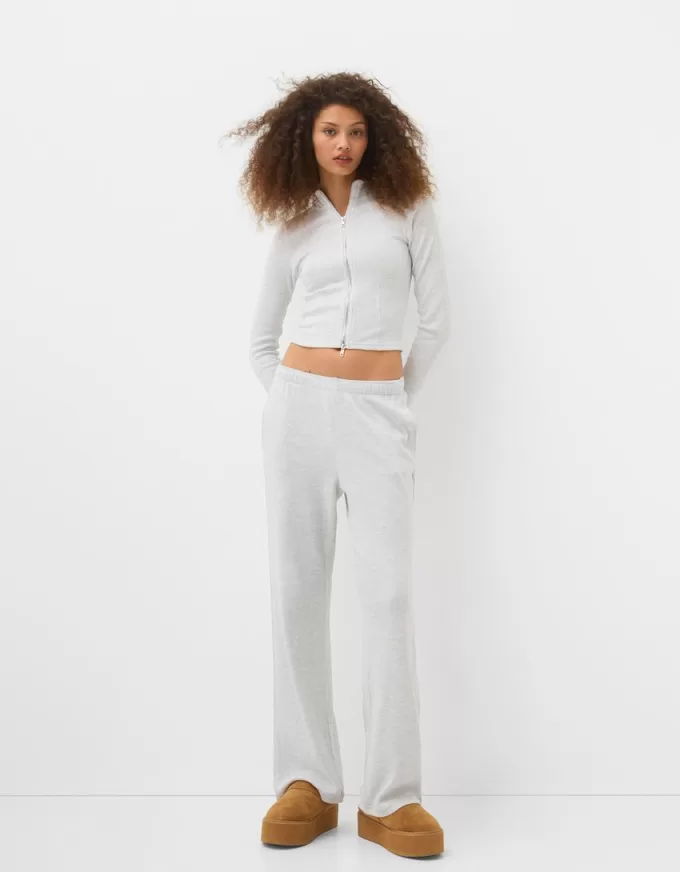 Pantaloni cu textura waffle