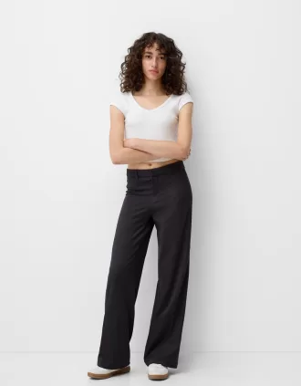 Pantaloni de croitorie cu picioare largi