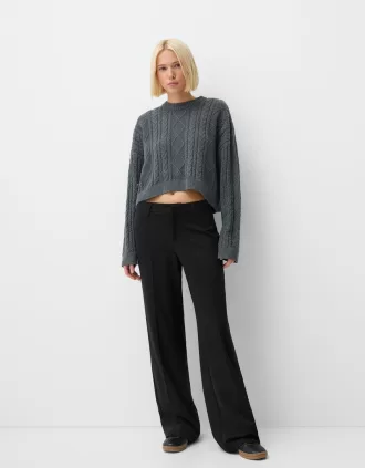 Pantaloni de croitorie cu picioare largi