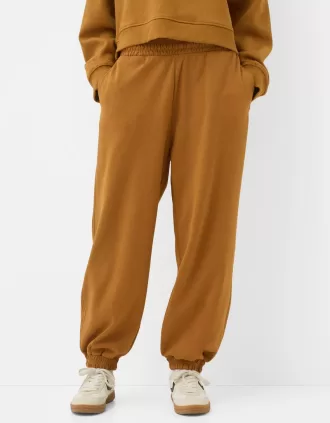 Pantaloni de jogger interlock voluminosi
