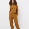 Pantaloni de jogger interlock voluminosi