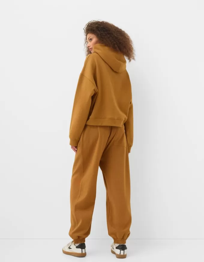 Pantaloni de jogger interlock voluminosi