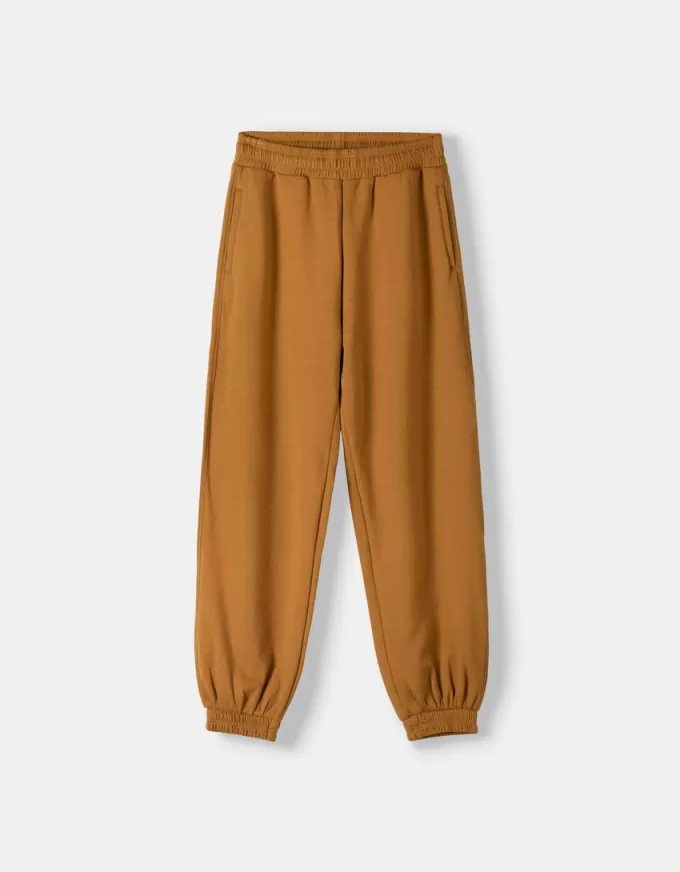 Pantaloni de jogger interlock voluminosi