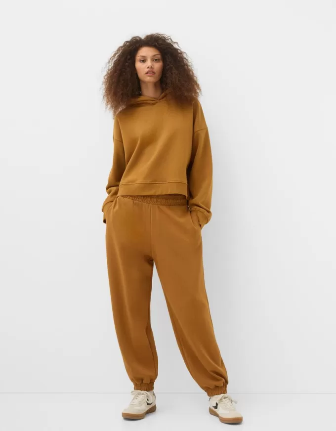 Pantaloni de jogger interlock voluminosi