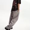 Pantaloni de pluș cu balloon fit Pantaloni de pluș cu balloon fit