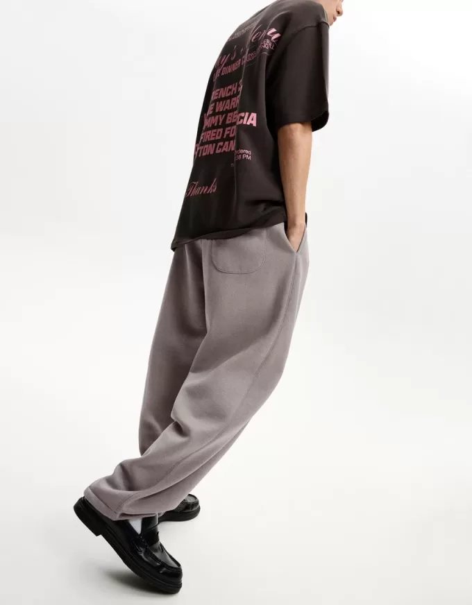 Pantaloni de pluș cu balloon fit Pantaloni de pluș cu balloon fit