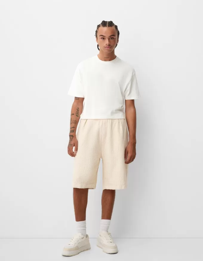 Pantaloni de trening Bermude texturați Pantaloni de trening Bermude texturați