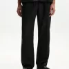 Pantaloni de trening cu picioare largi în amestec de in Pantaloni de trening cu picioare largi în amestec de in