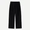 Pantaloni de trening cu picioare largi în amestec de in Pantaloni de trening cu picioare largi în amestec de in