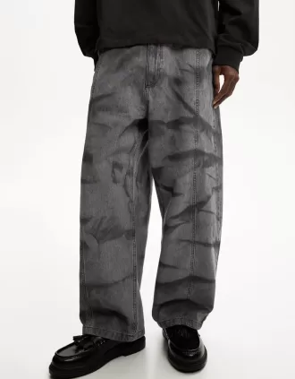 Pantaloni decolorați super largi