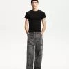 Pantaloni decolorați super largi Pantaloni decolorați super largi
