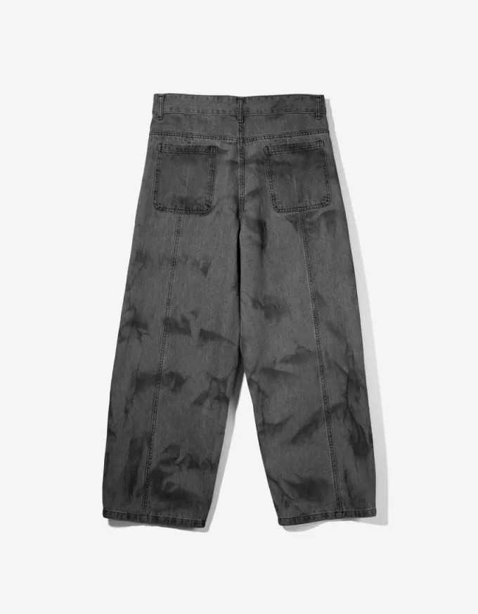 Pantaloni decolorați super largi Pantaloni decolorați super largi