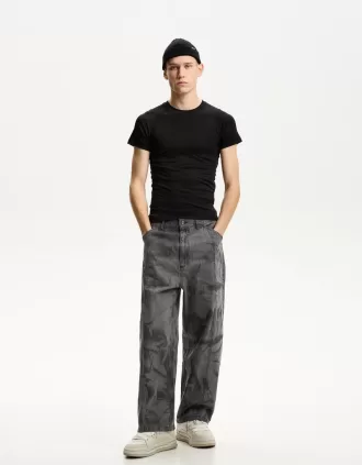 Pantaloni decolorați super largi