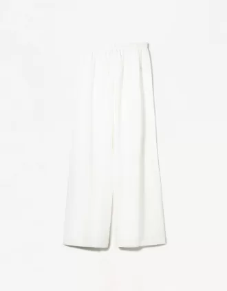 Pantaloni din amestec de in cu bandă elastică în talie