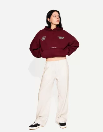 Pantaloni din amestec de in cu bandă elastică în talie