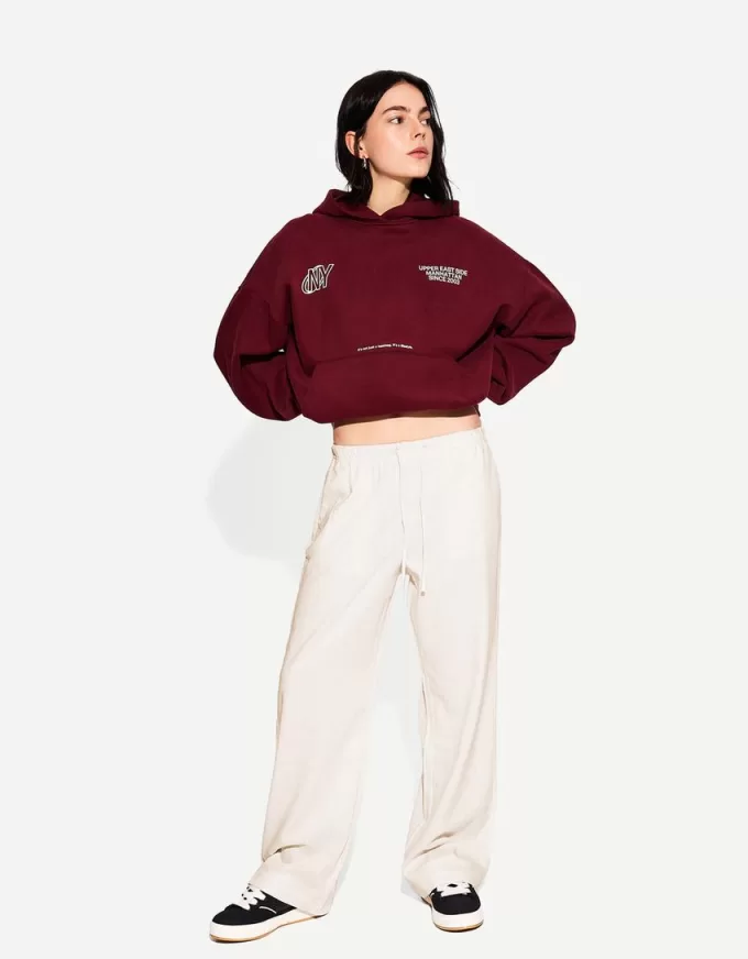 Pantaloni din amestec de in cu bandă elastică în talie Pantaloni din amestec de in cu bandă elastică în talie