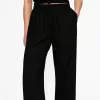 Pantaloni din amestec de in cu bandă elastică în talie Pantaloni din amestec de in cu bandă elastică în talie
