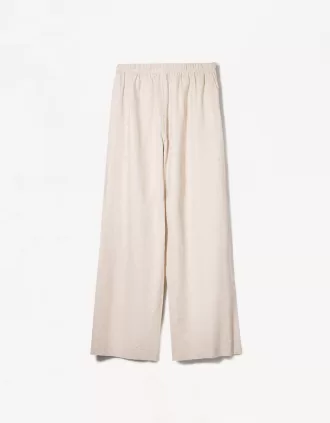 Pantaloni din amestec de in cu bandă elastică în talie