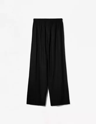 Pantaloni din amestec de in cu bandă elastică în talie