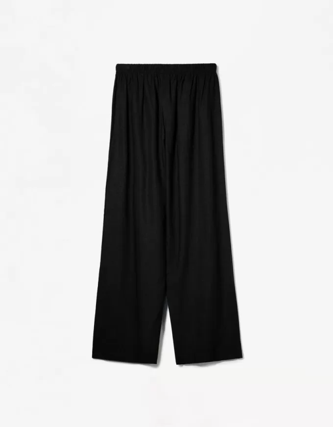 Pantaloni din amestec de in cu bandă elastică în talie Pantaloni din amestec de in cu bandă elastică în talie