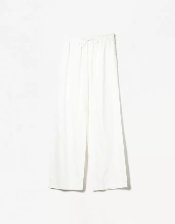 Pantaloni din amestec de in cu bandă elastică în talie Pantaloni din amestec de in cu bandă elastică în talie