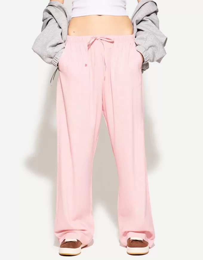 Pantaloni din amestec de in cu bandă elastică în talie Pantaloni din amestec de in cu bandă elastică în talie