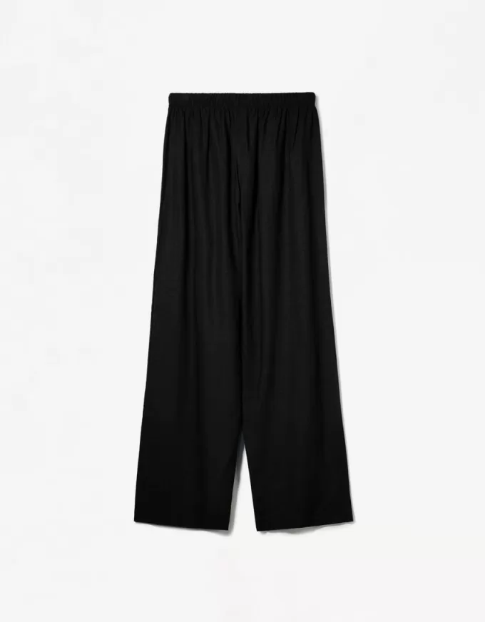 Pantaloni din amestec de in cu bandă elastică în talie Pantaloni din amestec de in cu bandă elastică în talie