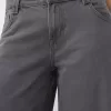 Pantaloni drepti cu imprimeu twill