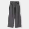 Pantaloni drepti cu imprimeu twill