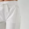 Pantaloni drepti din bumbac, cu talie cu nervuri Pantaloni drepti din bumbac, cu talie cu nervuri