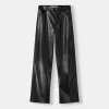 Pantaloni drepti din imitatie de piele