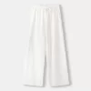 Pantaloni drepti din tricot vafe
