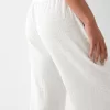 Pantaloni drepti din tricot vafe
