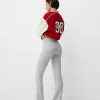 Pantaloni evazați cu nervuri în talie Pantaloni evazați cu nervuri în talie