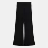 Pantaloni evazați cu nervuri în talie Pantaloni evazați cu nervuri în talie