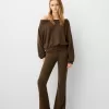 Pantaloni evazați cu talie rabatabilă Pantaloni evazați cu talie rabatabilă