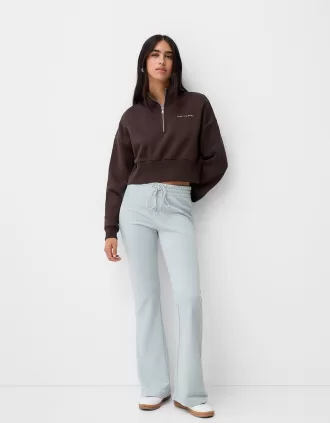 Pantaloni evazați de pluș