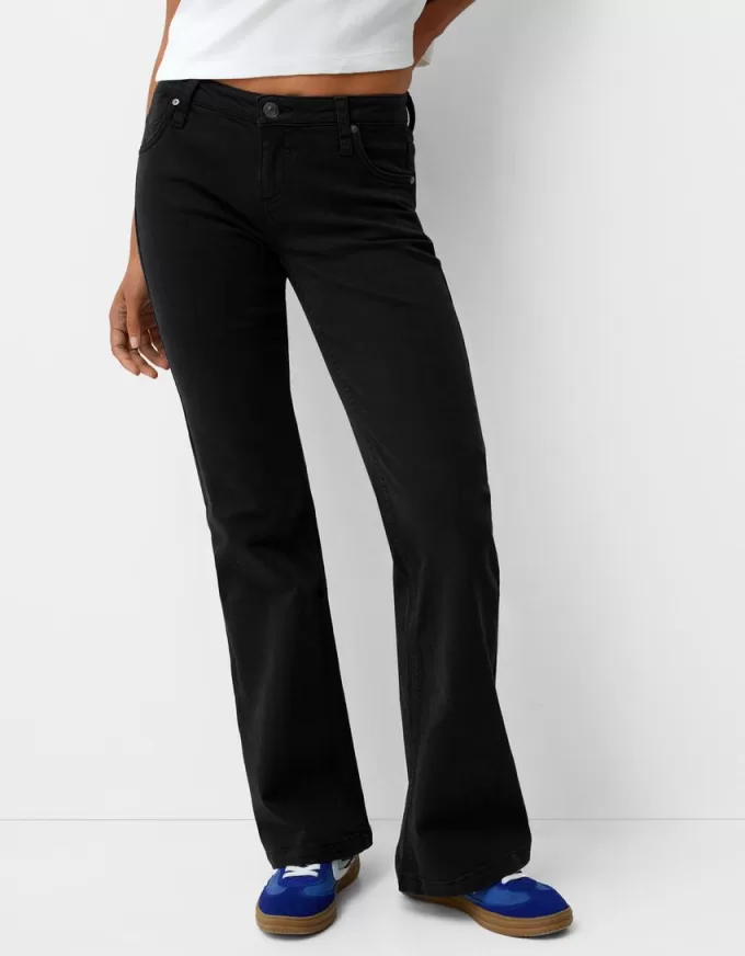 Pantaloni evazați din twill