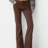 Pantaloni evazați din twill Pantaloni evazați din twill