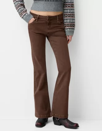 Pantaloni evazați din twill