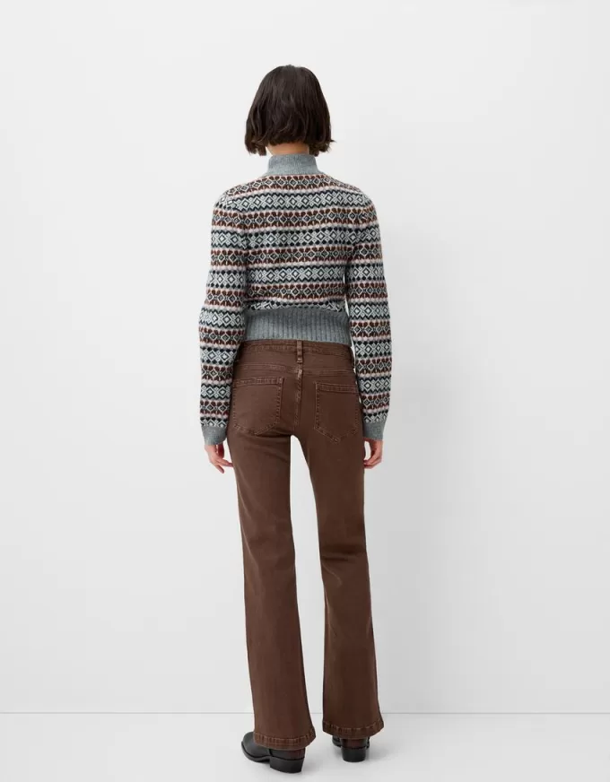 Pantaloni evazați din twill Pantaloni evazați din twill