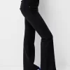 Pantaloni evazați din twill