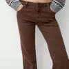 Pantaloni evazați din twill Pantaloni evazați din twill