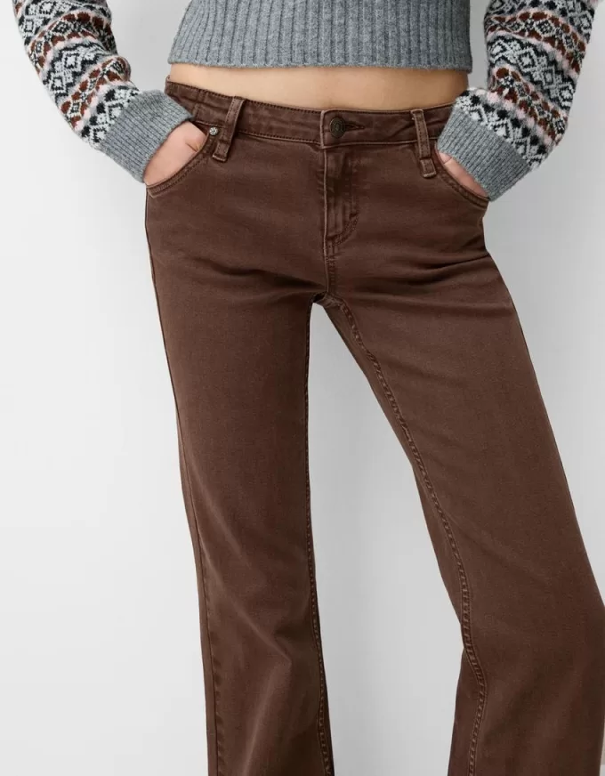 Pantaloni evazați din twill Pantaloni evazați din twill
