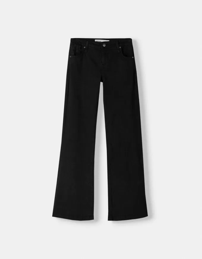 Pantaloni evazați din twill