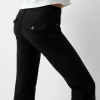 Pantaloni evazați din twill
