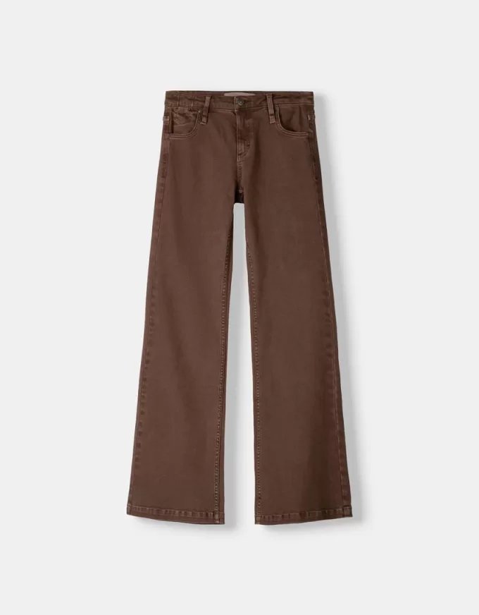 Pantaloni evazați din twill Pantaloni evazați din twill